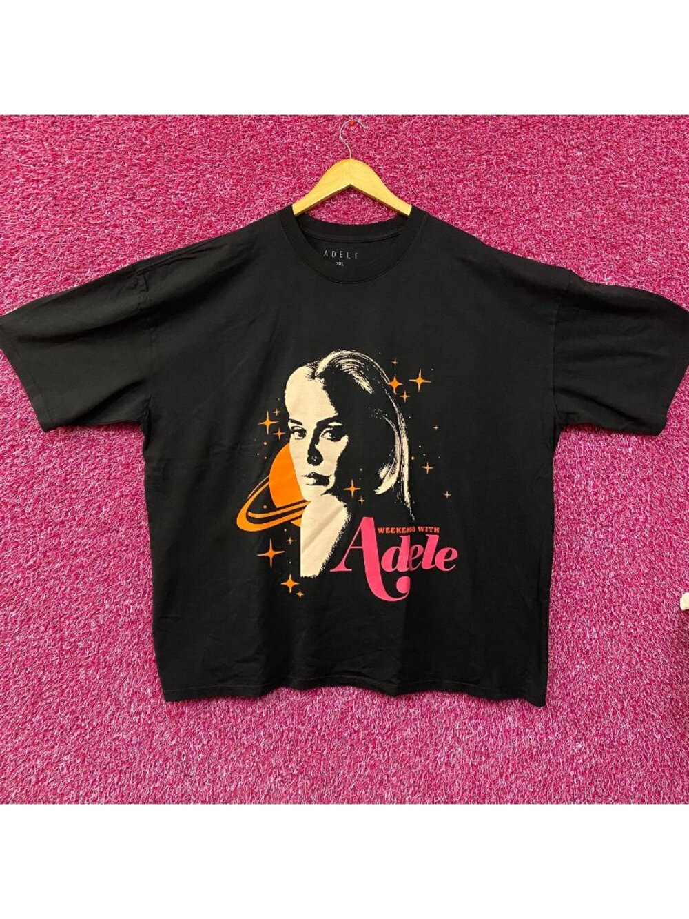 Adele Weekends with Adele Saturn Photo Graphic Design T-Shirt 3XL